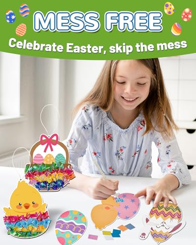 ATFUNSHOP 10 Packs Poke in Crafts Art Easter Basket Stuffers, Mess Free Kids Paper Activites, Easter Gifts for Boys and Girls 4 5 6 7 8 9 Years Old, DIY Eggs & Bunny Toys - color: 4. Easter