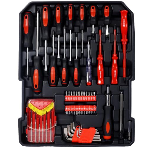 969-Piece Professional Home Repair Tool Kit with Rolling Aluminum Toolbox, 4 Drawers, Wrenches, Sockets, Screwdrivers & More – Complete Tool Set for Home, Garage, DIY, Handyman,Silver - color: Silver