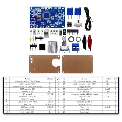 Mini Digital Oscilloscope Soldering Practice Kit Portable Electronic DIY Learning Tool for Electronics Enthusiasts