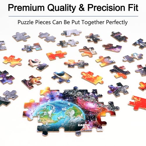Puzzles for Kids Ages 4-6, 60 Piece Puzzles for Kids Ages 3-5 in Metal Box - color: Space