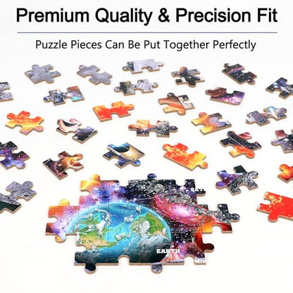 Puzzles for Kids Ages 4-6, 60 Piece Puzzles for Kids Ages 3-5 in Metal Box - color: Space