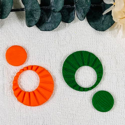 Xaekicr Sunburst Ring Polymer Clay Cutters – Textured Circle Clay Cutters and Tools for Polymer Clay Jewelry Making and DIY Earrings - color: 2G color