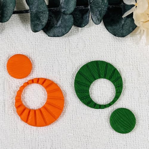 Xaekicr Sunburst Ring Polymer Clay Cutters – Textured Circle Clay Cutters and Tools for Polymer Clay Jewelry Making and DIY Earrings - color: 2G color
