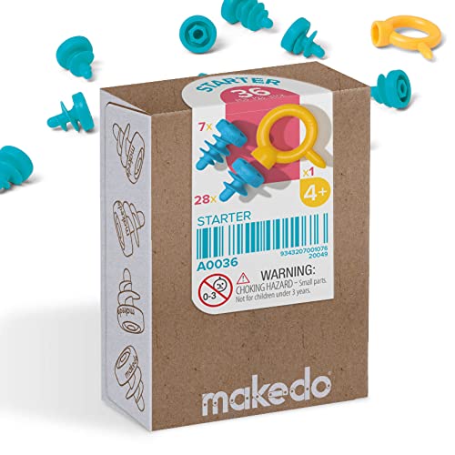 Makedo Starter | Cardboard Construction Starter Pack, 36 Pieces, Age 4+