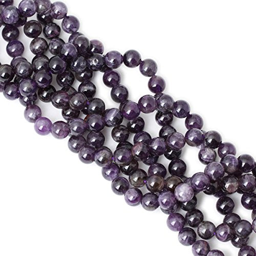 35PCS 10mm Natural Amethyst Gemstone Round Loose Beads Crystal Energy Stone Healing Power for Jewelry Making 1 Strand 15" - color: amethyst, size: 10mm