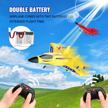 F-22 Raptor 2.4GHz RTF RC Plane 6-Axis Gyro Easy Flying For Kids Beginners - color: Yellow Kf803