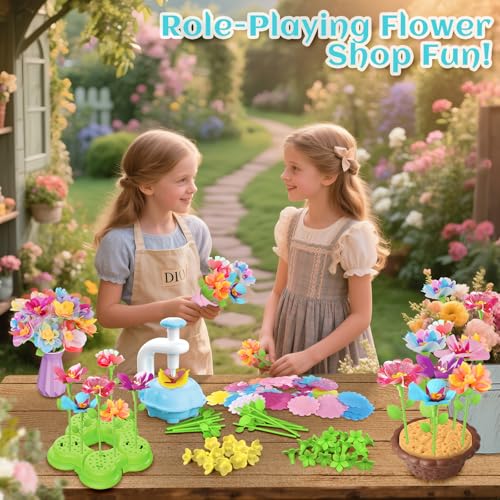 Kufanda Arts and Crafts for Kids 4-6, Toddler & Creative Fabric Flower Bouquets Toys for 4-8 Year Old Kids, for Granddaughters & Craft Lovers, Educational Fun DIY Activity Set - color: Blue