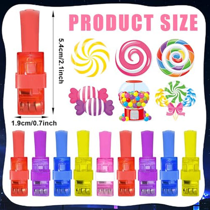 CHUNNIN 36 Pcs Candy LED Finger Lights Lollipop Land Party Favors - style: Candy