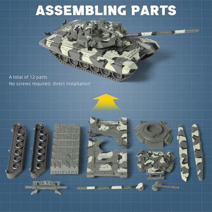 SEBUNAS 1/48 Scale T-90 Military Tank Quick Build Model Toy Kits - color: 4.T-90