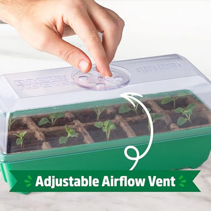 Back to the Roots 10-Cell Greenhouse Germination Kit | Includes Biodegradable Pots & Vented Greenhouse Lid | Made from 75% Recycled Plastic, 3 inches (Pack of 12) - size: 3 inches (Pack of 12), style: 10-Cell Germination Kit