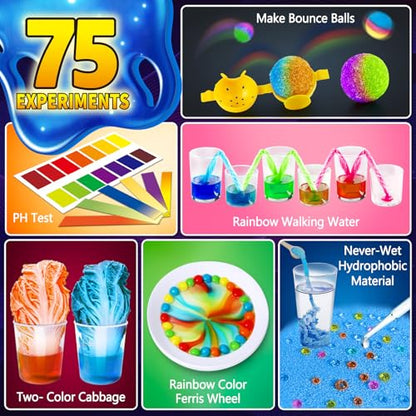 75 Experiments Science Kit for Kids, Chemistry Set, S.T.E.M Toys - style: 75 Science Experiments