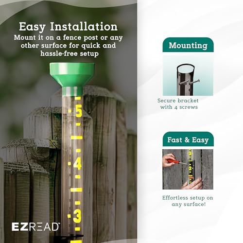 Headwind EZRead 26” Giant Professional Outdoor rain Gauge, USA Made Heavy Duty All Weather Freeze Proof mountable with Float, Green (820-0002) - color: Green, size: 26-Inch
