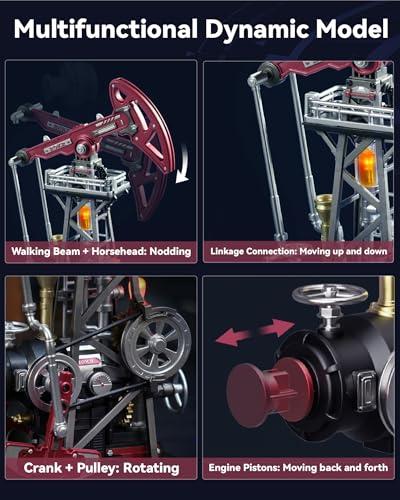 ROKR Industrial City Series-3D Puzzle Oil Pump Jack,3.5H Build Time,Motorized&LED Lighting,Modular Puzzle for Adults&Teens