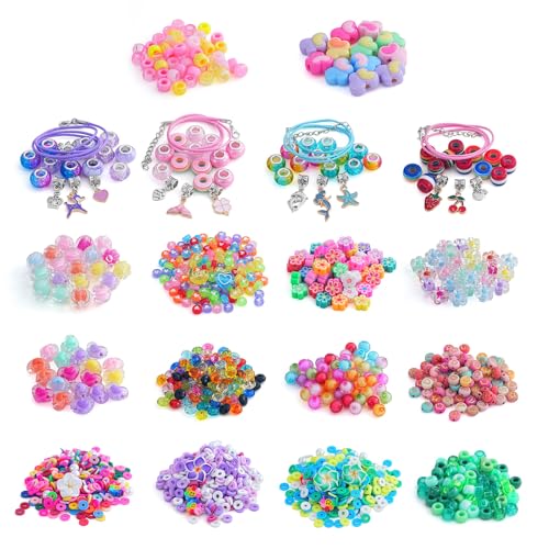 AIPRIDY Creative Beading Kit, Charm Bracelet Jewelry Making Kit for Kids, 18 Styles, 24 Pack Bracelet Wands,Classroom Prizes,Goodie Bags Stuffers, Ages 4+ (700, Rose red) - color: Rose red