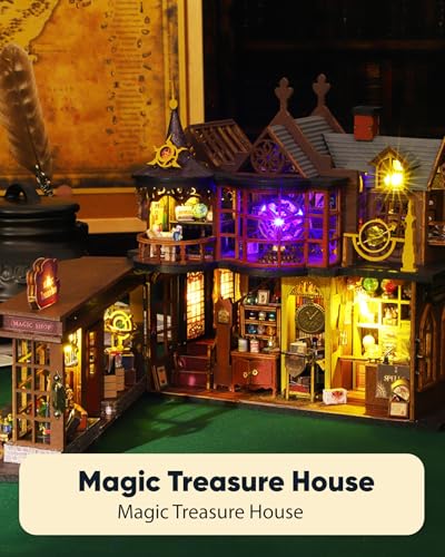 DIY Miniature House Kit Dollhouse Kit for Adults to Build Mini Magic House - color: Magic Treasure House