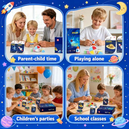 Air Dry Clay Kit -12 Space Theme Modeling Clay for Kids Arts and Crafts - color: #04Dark Blue- Children's Drem Star
