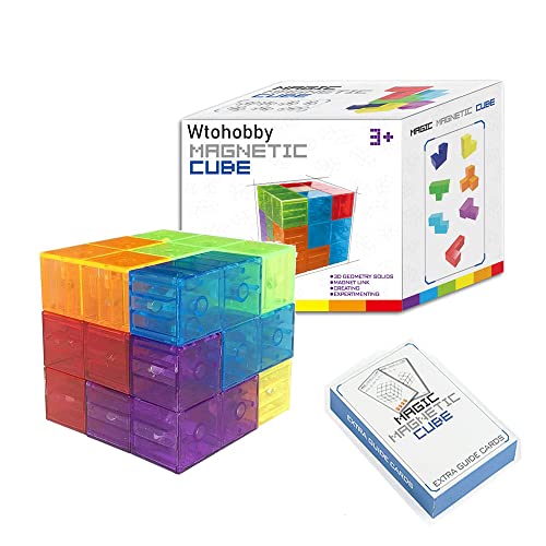 Magnetic Soma Cube Block - Educational Puzzle Toys for Kids Stress Relief - color: Crystal