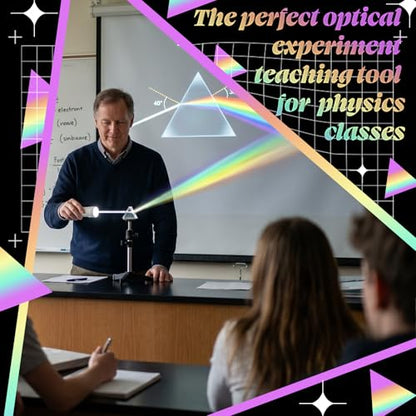 Kanayu 12 Pcs Clear Triangular Prism Optical Glass,2.5 Inch - size: 2.5 Inch