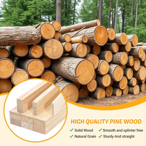 Wood Strips Slats for Crafts, Wood Trim Planks for Wall 1/8"x 3/4" x 15", 20 PCS Flat Wooden Dowels Wooden Sticks for Crafts, Unfinished Pine Lumber Pieces for Crafting, Woodworking Models Making - size: 1/8x3/4x15 in-20 PCS