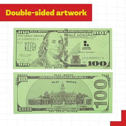 Learning Advantage One Hundred Dollar Play Bills, Set of 50 Paper Bills - style: $100 Bills