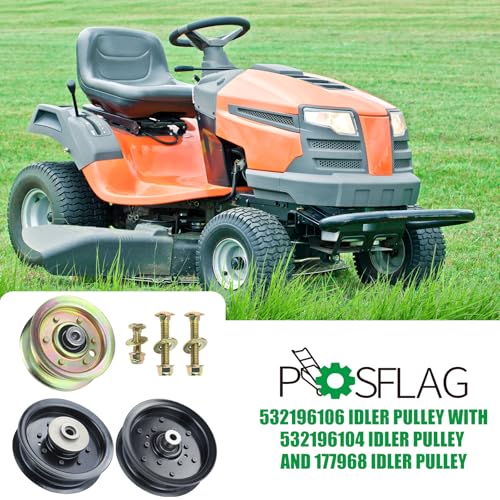 532196106 with 532196104 177968 Idler Pulley for Husqvarna 48" Deck - color: T28 196106+196104+177968
