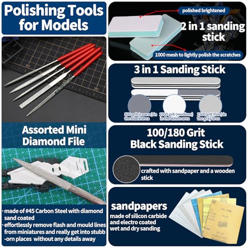 78Pcs Professional Gundam Model Tools Kit Hobby Building Tools for Buildings, Repairing and Fixing