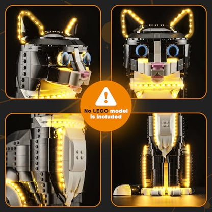 LIGHTAILING Light for Lego-21349 Tuxedo Cat - Led Lighting Kit Compatible with Lego Building Blocks Model - NOT Included The Model Set - style: (Only Light) 21349 Tuxedo Cat