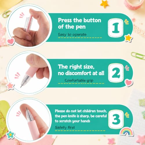 6 Pieces Art Cutting Tools Knife Pen Craft Paper Cutter Pen Carving Tools for DIY Kit Scrapbooking Drawing and Crafting Utility Precision Paper Cutting Tool (Pink) - color: Pink