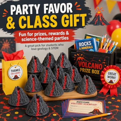 BESPORTBLE 10Pcs Volcano Science Kit Models, Plastic Eruption Demonstration Props for Kids Classroom Experiment, DIY Lava Mountain Toy Decorations Party Favors