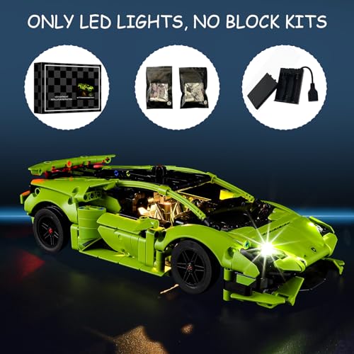 LED Light Kit for Lego Huracán Tecnica 42161 Building Set, Compatible with Lego 42161 Building Blocks Model(Not Include Blocks Set) - style: 42161