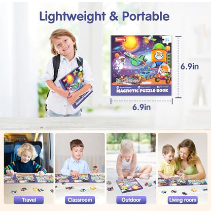 SYNARRY Space Solar System Magnetic Puzzles for Kids Ages 3-5 - style: Space