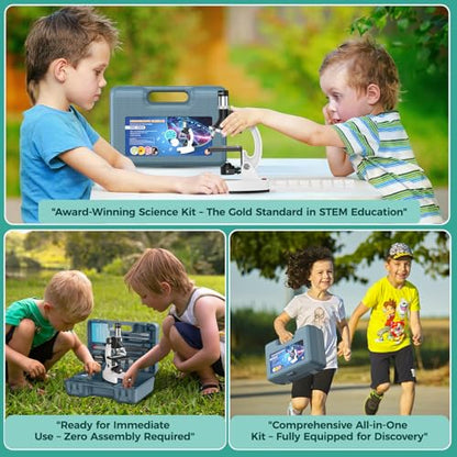 Science Kit Microscope for Kids 8-12: Science Experiments Set for Kids 6-8