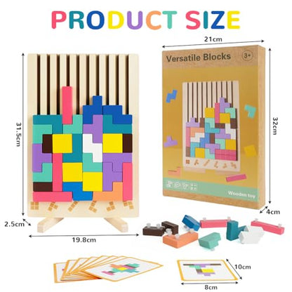 Ainiv Wooden Stacking Puzzle Toy, 3D Russian Block Puzzle