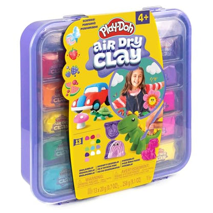 Play-Doh Air Dry Clay Case, Scented Variety Pack, 13 Air-Dry Clays, Fun Molds, Wiggly Eyes, and Sculpting Tool, Arts and Crafts Supplies, Modeling Clay, Fun Kids Activities, Pottery - color: Air Dry Clay Case, size: 13 Pack
