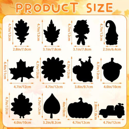 JULMELON 36Pcs Fall Thanksgiving Scratch Art for Kids, Magic Rainbow Paper - style: Thanksgiving Crafts