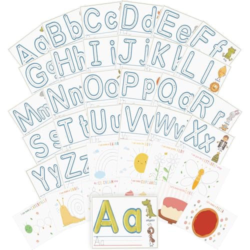 Ireer 36 Pcs Dough Mats for Kids Activity Card for Clay - style: Alphabet