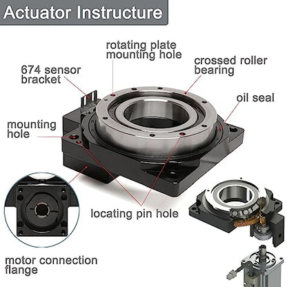 Hollow Rotary Actuator High Accuracy Hollow Rotating Platform Rotary Positioners, Fitting Nema 17 Stepper Motor, Substitutable for Direct Drive Motor and Cam Indexer - size: DN 60, style: Ratio 5:1