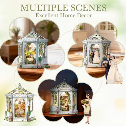 Cutefun Book Nook Kit - DIY Miniature House Dollhouse Kit for Adults - color: Windsor Flower House