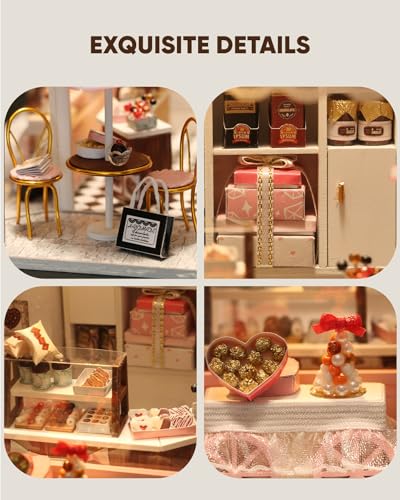 DIY Miniature House Kit Dollhouse Kit for Adults to Build Mini Shop - color: Chocolate Shop