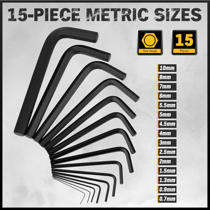 ELEAD 31-Piece Hex Key Set - Allen Wrench Set, SAE and Metric Allen Keys MM(0.7mm-10mm) SAE(0.028"-3/8) Heat-Treated, Torque Handle, High Leverage, Long & Short Keys, Easy Organization - style: 31-Piece Hex Key Set