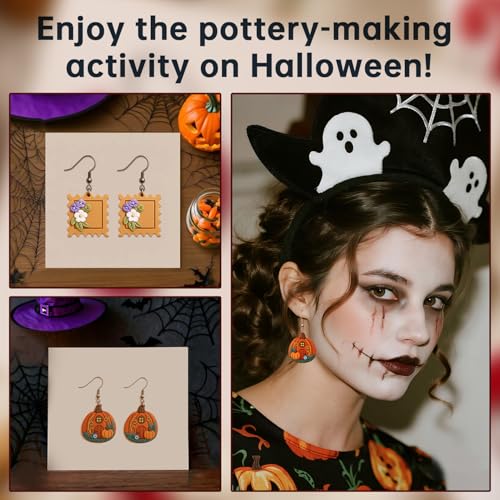 9 Pack Halloween Polymer Clay Cutters - Pumpkin/Mushroom/Flower/Oval Rectangle Geometry/Dragon, Ideal Polymer Clay Molds & Polymer Clay Earring Cutters for Christmas Jewelry Making - color: Christmas mold 2026