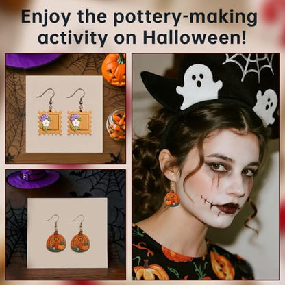 9 Pack Halloween Polymer Clay Cutters - Pumpkin/Mushroom/Flower/Oval Rectangle Geometry/Dragon, Ideal Polymer Clay Molds & Polymer Clay Earring Cutters for Christmas Jewelry Making - color: Christmas mold 2026