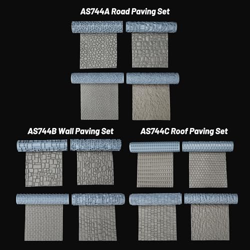 DND Terrain Texture Roller Set for Foam Modeling –Build Roofs for RPG Games - color: As744-c