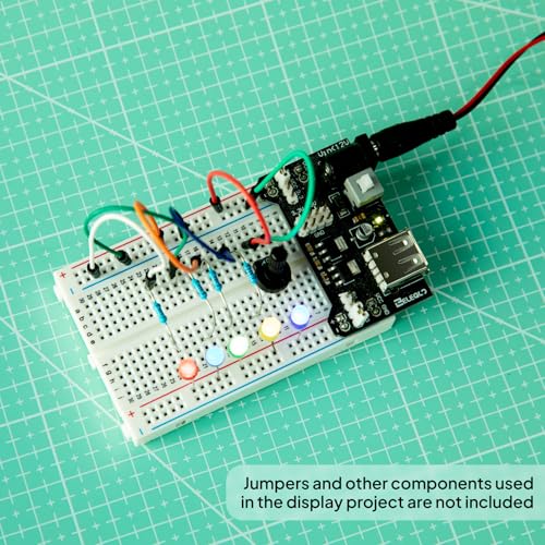 ELEGOO 400-Point Solderless Breadboard with 4 Power Rails 3PCS - size: 3 PCS 400 Point
