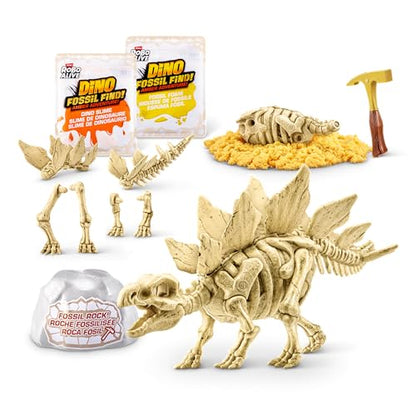 Robo Alive Fossil Find Amber Adventure (Stegosaurus) by ZURU, Surprise Unboxing and Dinosaur Toy for Boys - color: Stegosaurus