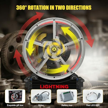 Motorized LED Race Car Wheel Hub Building Set 360°Rotate 578PCS Age 8+ - style: T2022