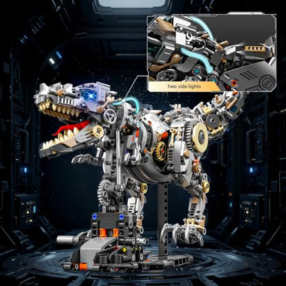 HJPLPXH Mechanical T-Rex Dinosaur Building Set with LED Lights & Motor - style: Motor T-Rex