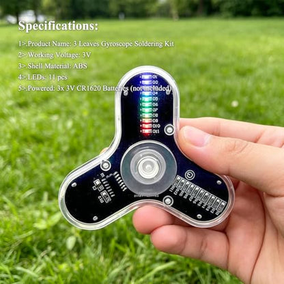 10PACK ISolderStore Soldering Practice Kit 3 Leaves LED Rotating Gyroscope DIY Kit SMD Soldering Project Electronics DIY Kit