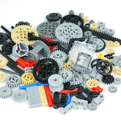 Pamvava Technical Gears Parts Building Bricks,Chain Wheels and Axles Sets - color: Black-no.1