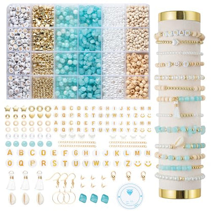 Xylise Jewelry Making Supplies Kit Natural Stone Beads for Irregular Natural Stone with for DIY Craft Bracelet Necklace Earrings for Adults (Blue) - color: Blue